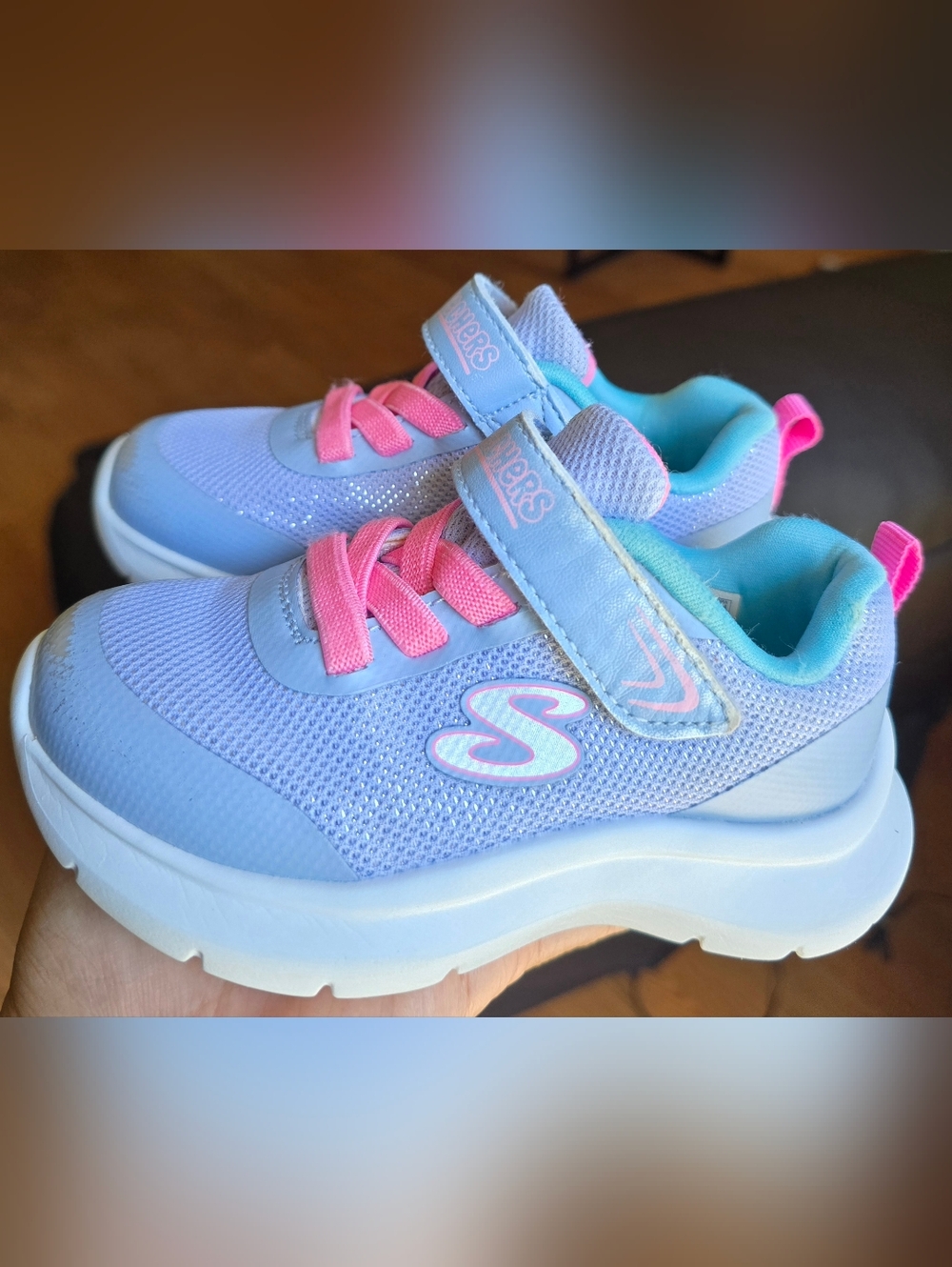 Sz 8 Toddler Girl's SKECHERS SPORT SKECH FAST Bungee Laces/Adj Strap